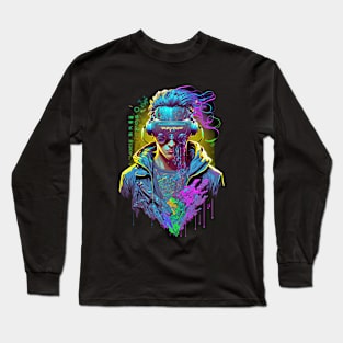 Neon Cyberpunk Hacker - V1.12 Long Sleeve T-Shirt